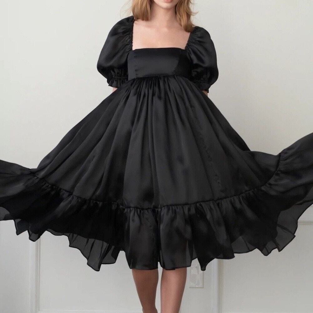 Selkie The Silk Caviar French Puff Dress NWT XS Extra Small